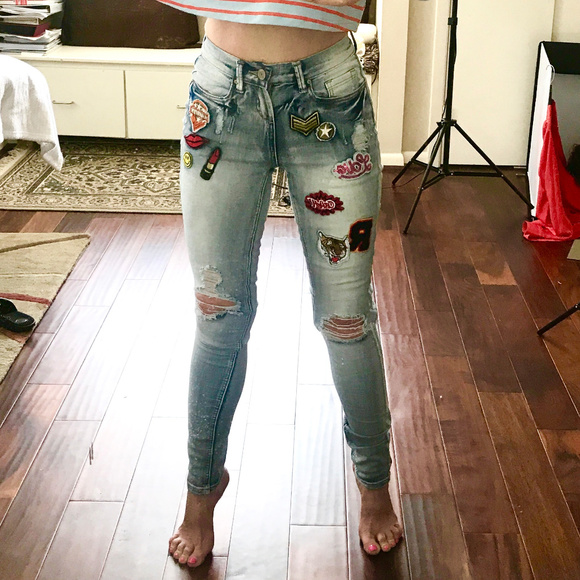 INDIGO REIN Embellished High Waist Skinny Jeans - Picture 6 of 6